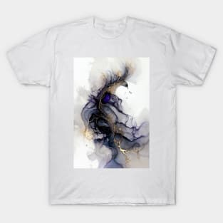 Majestic Lilac Feathers - Alcohol Ink Resin Art T-Shirt